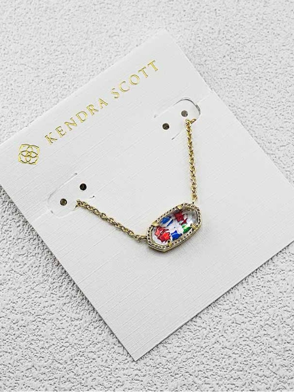 Kendra Scott Gold Multicolor Oval Pendant Necklace